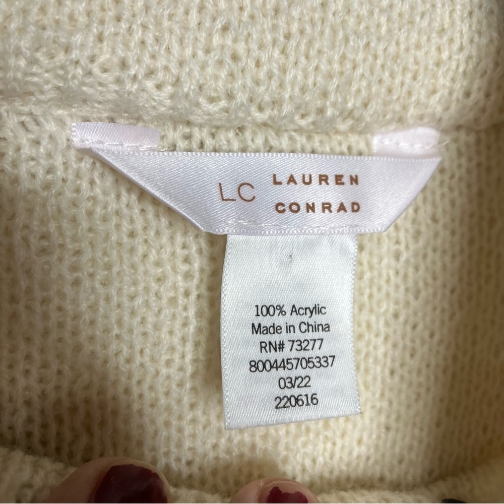 LC Lauren Conrad Middleton riding cape ivory tan OSFM - Picture 5 of 6